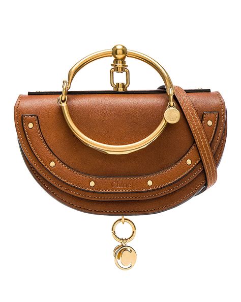 Chloe Small Nile Leather Minaudiere in Caramel 